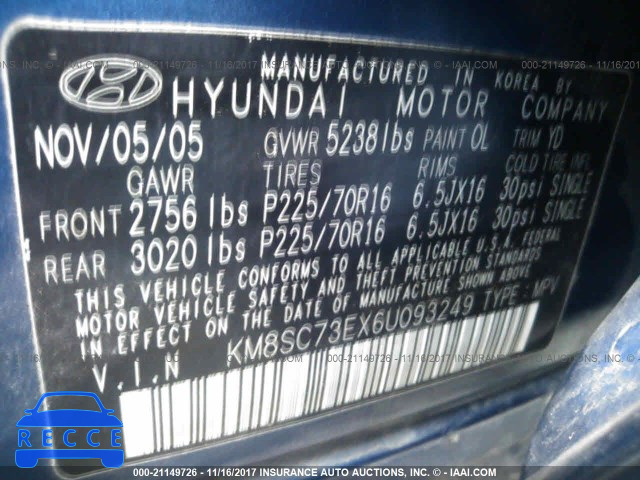 2006 Hyundai Santa Fe GLS/LIMITED KM8SC73EX6U093249 image 7