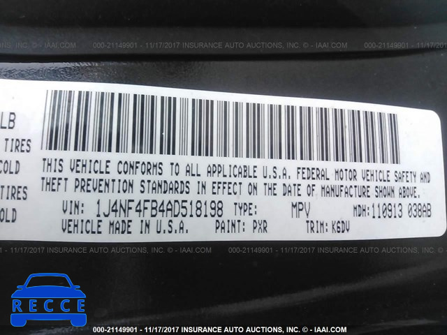 2010 Jeep Compass SPORT 1J4NF4FB4AD518198 image 8