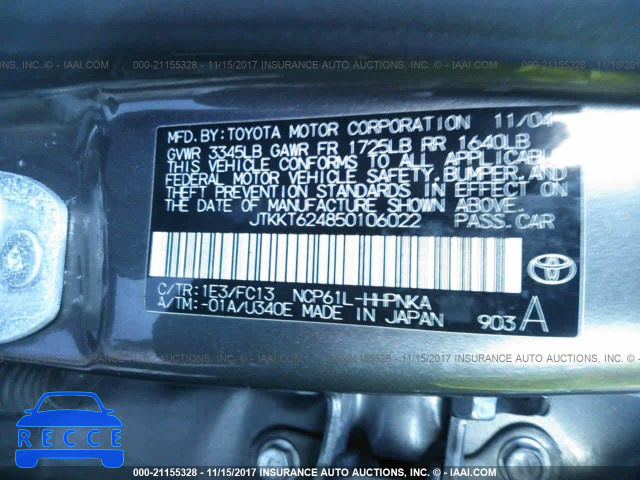 2005 Scion XA JTKKT624850106022 image 8