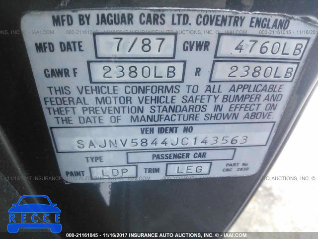 1988 Jaguar XJS SAJNV5844JC143563 зображення 8
