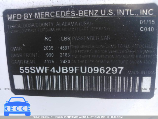 2015 Mercedes-benz C 300 55SWF4JB9FU096297 зображення 8