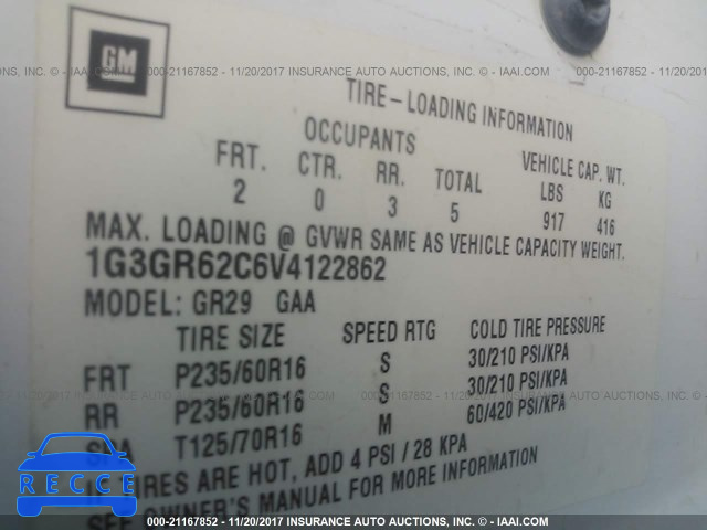 1997 Oldsmobile Aurora 1G3GR62C6V4122862 image 8