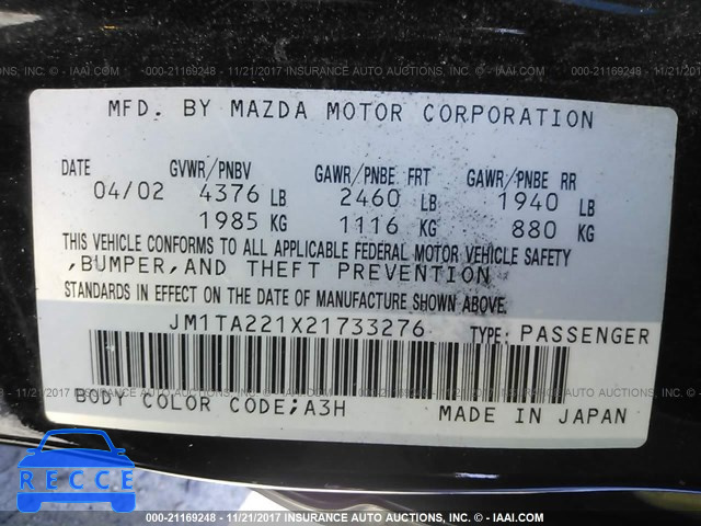 2002 Mazda Millenia JM1TA221X21733276 Bild 8