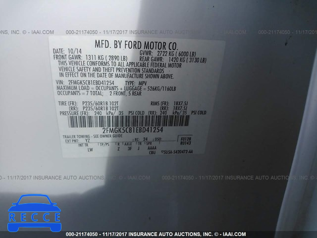 2014 Ford Flex SEL 2FMGK5C81EBD41254 image 8