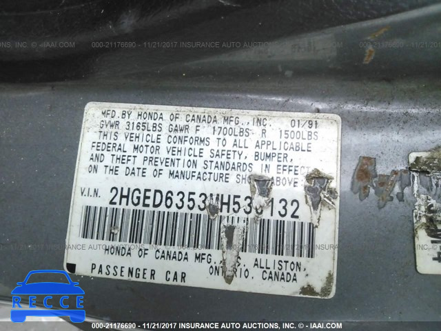 1991 Honda Civic DX 2HGED6353MH530132 image 8