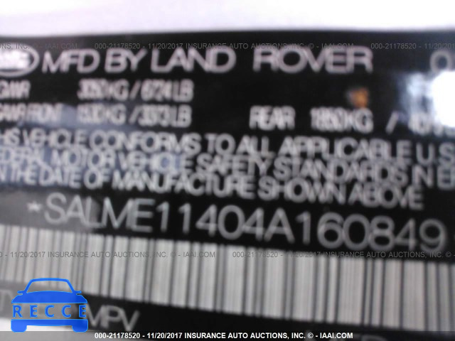 2004 Land Rover Range Rover HSE SALME11404A160849 image 8