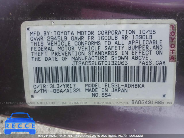 1996 Toyota Tercel STD/DX JT2AC52L6T0132063 image 8
