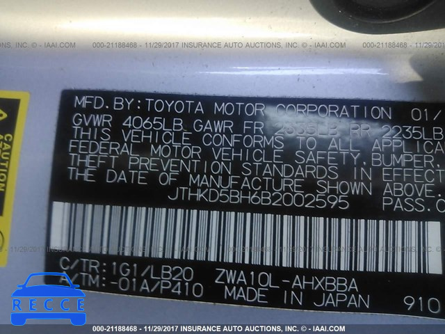 2011 Lexus CT 200 JTHKD5BH6B2002595 image 8