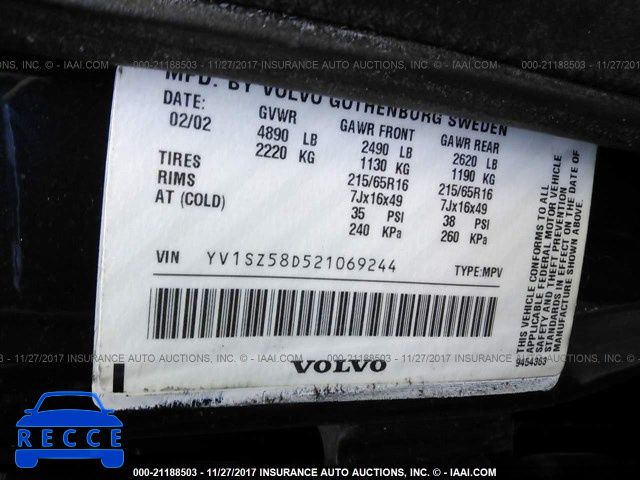 2002 Volvo V70 XC YV1SZ58D521069244 image 8
