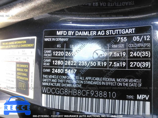 2012 Mercedes-benz GLK 350 4MATIC WDCGG8HB8CF938810 зображення 8