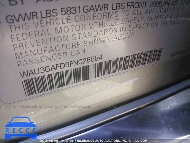 2015 Audi A8 L QUATTRO WAU3GAFD9FN025884 зображення 8