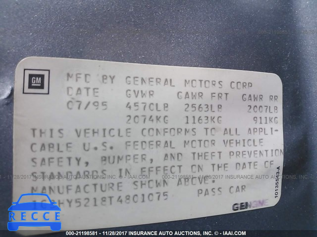 1996 Oldsmobile LSS 1G3HY5218T4801075 image 8