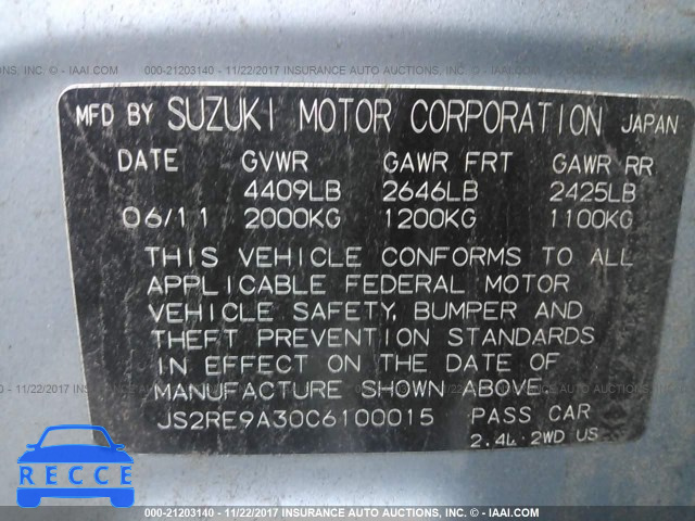 2012 Suzuki Kizashi SE JS2RE9A30C6100015 image 8