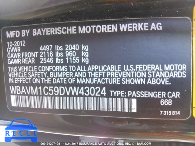 2013 BMW X1 SDRIVE28I WBAVM1C59DVW43024 Bild 8