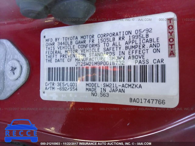 1993 Toyota MR2 JT2SW21M9P0018732 image 8