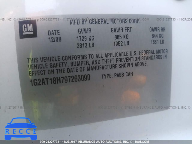 2009 Pontiac G5 GT 1G2AT18H797263090 image 8