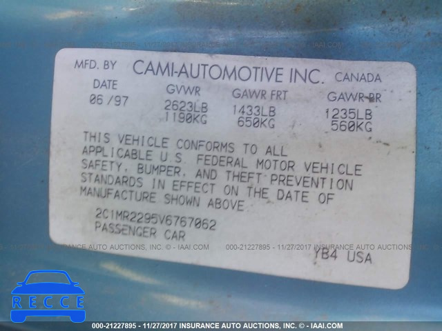 1997 GEO METRO LSI 2C1MR2295V6767062 image 8