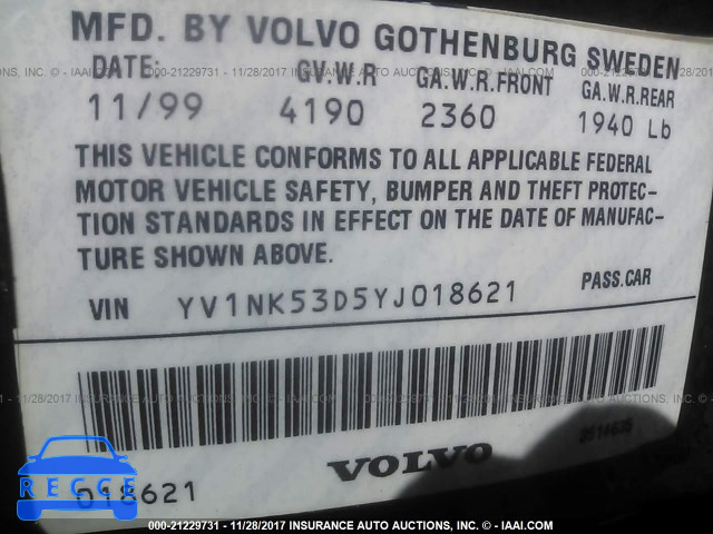 2000 Volvo C70 TURBO YV1NK53D5YJ018621 image 8