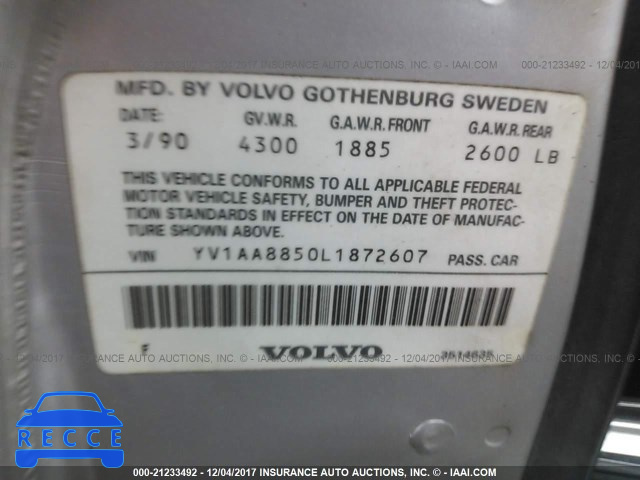 1990 Volvo 240 DL YV1AA8850L1872607 Bild 8