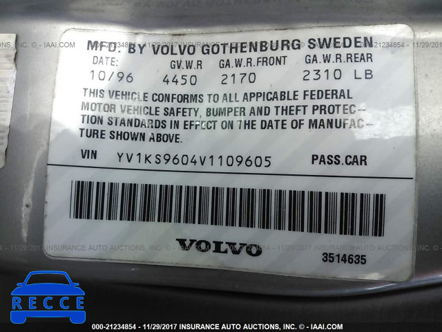 1997 Volvo 960 YV1KS9604V1109605 image 8