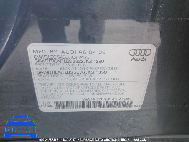 2009 Audi Q5 3.2 WA1KK78R69A050949 image 8