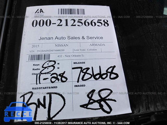 2015 Nissan Armada SV/SL/PLATINUM 5N1BA0ND4FN600299 image 6
