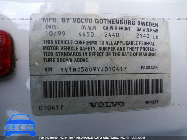 2000 Volvo C70 TURBO YV1NC56D9YJ010417 image 8