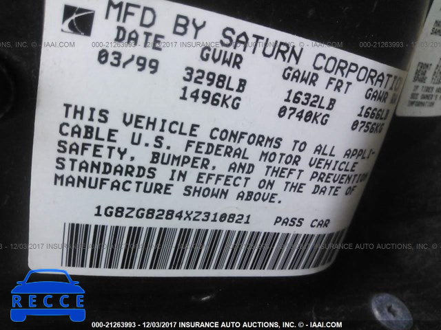 1999 Saturn SW1 1G8ZG8284XZ310821 image 8