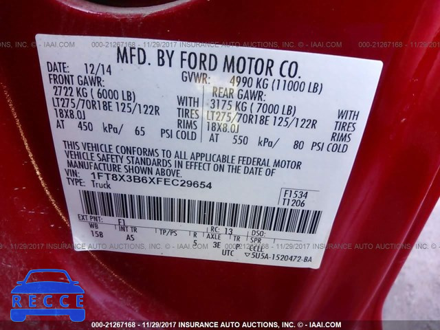 2015 Ford F350 SUPER DUTY 1FT8X3B6XFEC29654 Bild 8