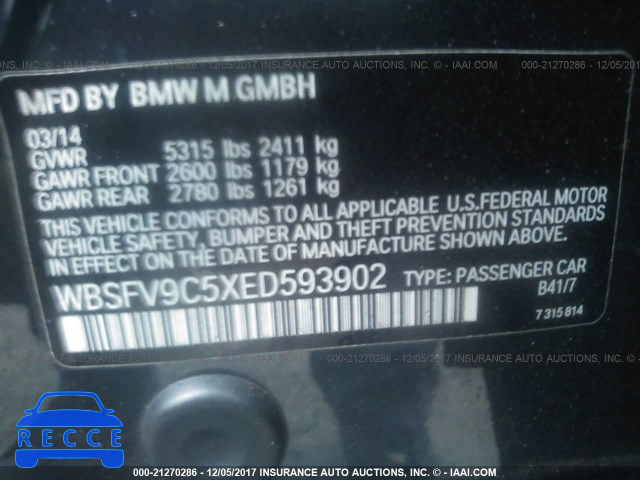 2014 BMW M5 WBSFV9C5XED593902 зображення 8