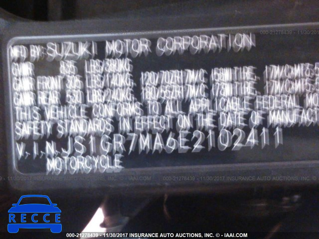 2014 Suzuki GSX-R750 JS1GR7MA6E2102411 image 9