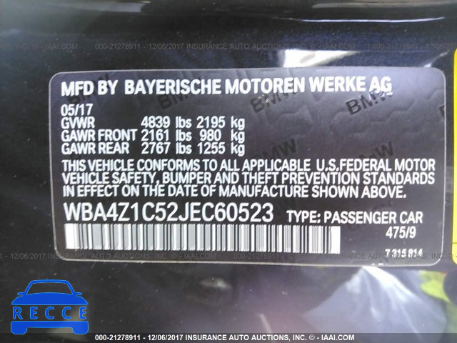 2018 BMW 430I WBA4Z1C52JEC60523 зображення 8