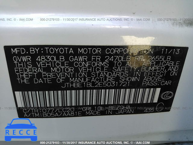 2014 Lexus GS 350 JTHBE1BL2E5031721 image 8