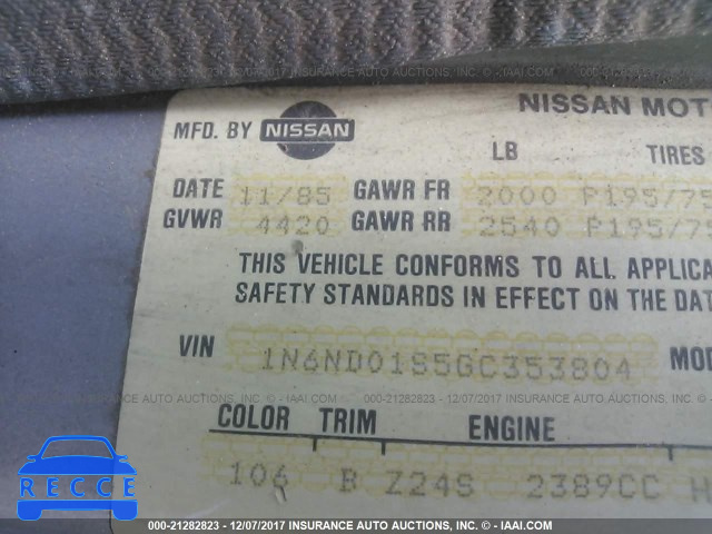 1986 Nissan 720 1N6ND01S5GC353804 image 8