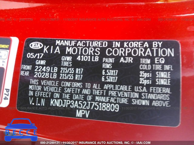 2018 KIA SOUL KNDJP3A52J7518809 image 8