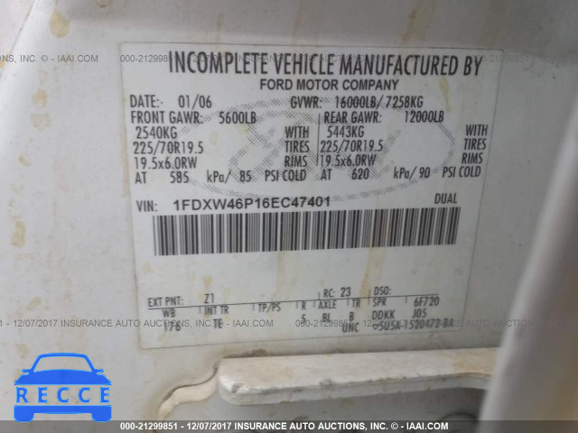 2006 Ford F450 SUPER DUTY 1FDXW46P16EC47401 image 8