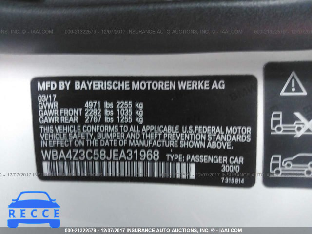 2018 BMW 430XI WBA4Z3C58JEA31968 зображення 8