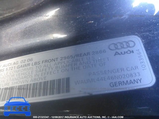 2006 Audi A8 L QUATTRO WAUML44E46N020833 Bild 8