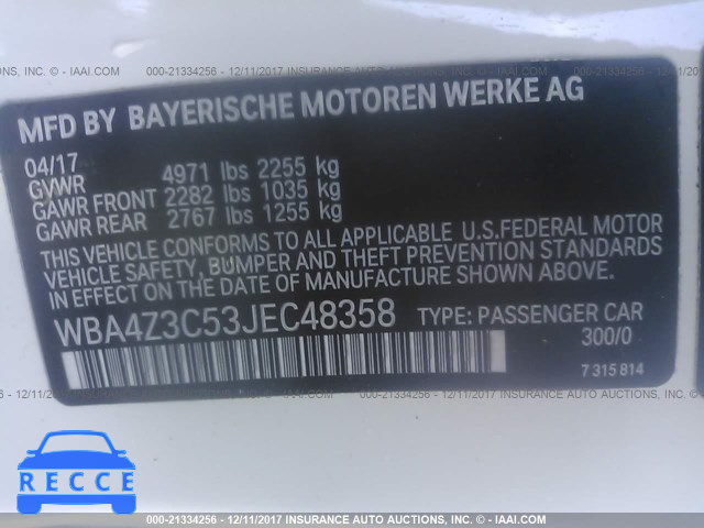 2018 BMW 430XI WBA4Z3C53JEC48358 image 8