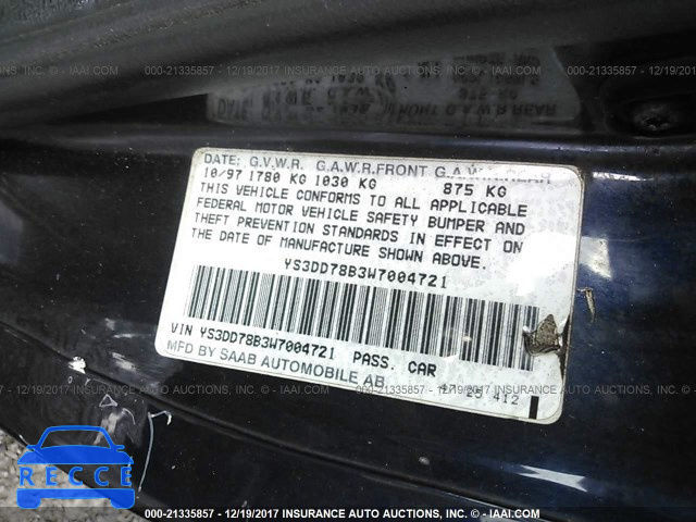1998 Saab 900 S YS3DD78B3W7004721 image 8