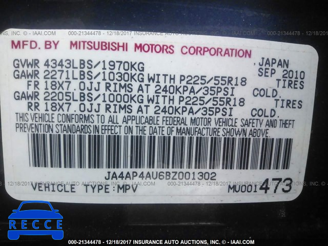 2011 Mitsubishi Outlander Sport SE JA4AP4AU6BZ001302 image 8