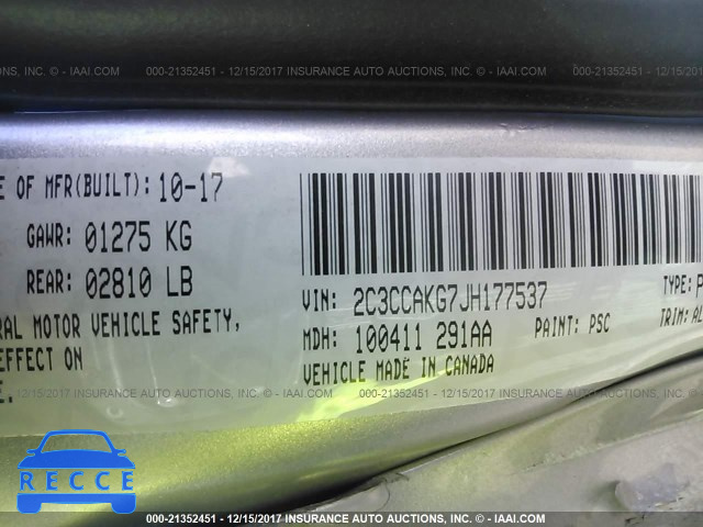 2018 CHRYSLER 300 LIMITED 2C3CCAKG7JH177537 image 8