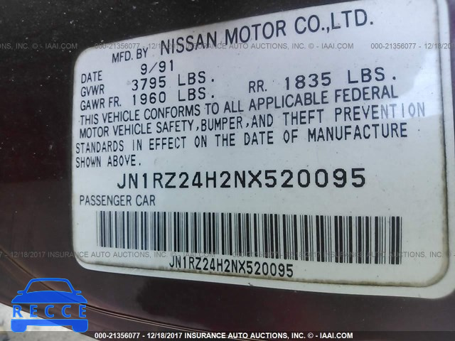 1992 Nissan 300ZX JN1RZ24H2NX520095 image 8