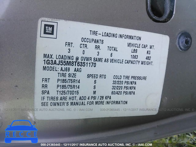 1996 Oldsmobile Ciera SL 1G3AJ55M8T6351170 Bild 8