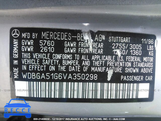 1997 Mercedes-benz S 500 WDBGA51G6VA350298 image 8