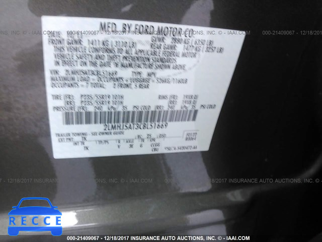 2012 Lincoln MKT 2LMHJ5AT3CBL51669 image 8