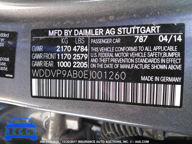 2014 Mercedes-benz B ELECTRIC WDDVP9AB0EJ001260 image 8