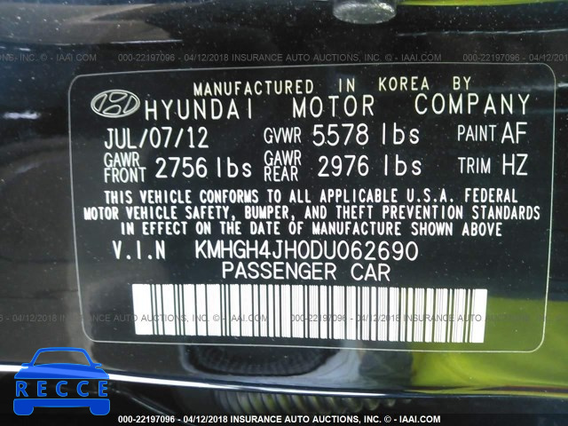 2013 HYUNDAI EQUUS SIGNATURE/ULTIMATE KMHGH4JH0DU062690 зображення 8