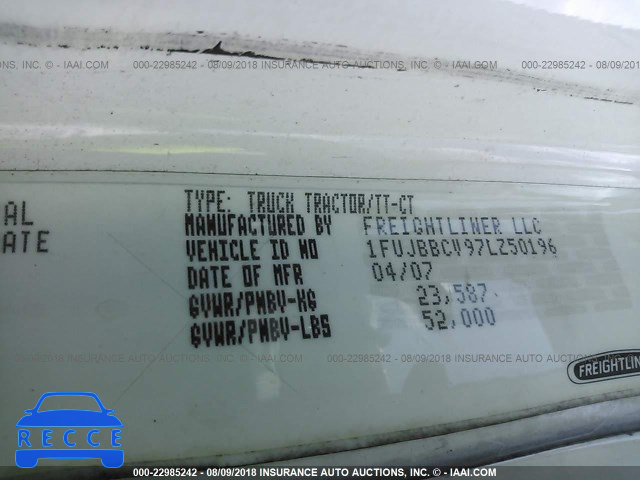 2007 FREIGHTLINER ST120 ST120 1FUJBBCV97LZ50196 image 9