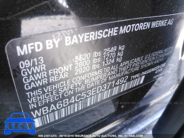 2014 BMW 650 XI/GRAN COUPE WBA6B4C53ED371492 image 8